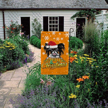 Load image into Gallery viewer, KafePross-Merry Christmas Dog Papillion Garden House Flag
