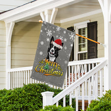 Load image into Gallery viewer, KafePross-Merry Christmas Dog Border Collie Garden House Flag