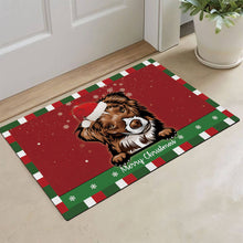 Load image into Gallery viewer, KafePross Christmas Decoration Doormat with Cute Dog Australian Shepherd