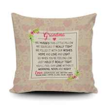 Load image into Gallery viewer, PERSONALIZED GRANDMA WE HUGGED THIS PILLOW COVER - 18" X 18”