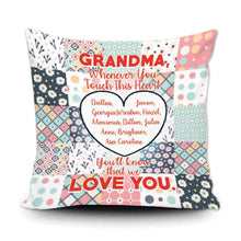 Load image into Gallery viewer, PERSONALIZED GRANDMA WHENEVER YOU TOUCH THIS THROW PILLOW COVER - 18" X 18"