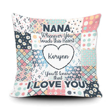 Load image into Gallery viewer, PERSONALIZED GRANDMA WHENEVER YOU TOUCH THIS THROW PILLOW COVER - 18" X 18"