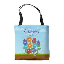 Load image into Gallery viewer, Personalized Grandma's Garden Tote Bag