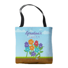 Load image into Gallery viewer, Personalized Grandma's Garden Tote Bag