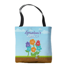 Load image into Gallery viewer, Personalized Grandma's Garden Tote Bag