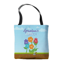 Load image into Gallery viewer, Personalized Grandma's Garden Tote Bag