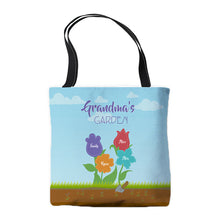 Load image into Gallery viewer, Personalized Grandma's Garden Tote Bag