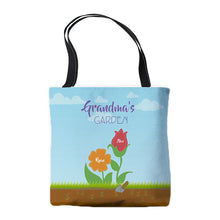 Load image into Gallery viewer, Personalized Grandma's Garden Tote Bag