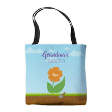 Load image into Gallery viewer, Personalized Grandma's Garden Tote Bag