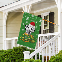 Load image into Gallery viewer, KafePross-Merry Christmas Dog Dalmatian Garden House Flag