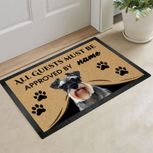 Load image into Gallery viewer, Custom Dog's Name Doormat-All Guests Must be Approved By Schnauzer Outdoor Doormat