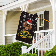 Load image into Gallery viewer, KafePross-Merry Christmas Dog Dachshund Garden House Flag