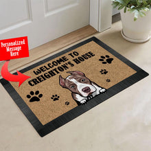 Load image into Gallery viewer, KafePross - Personalized Welcome to My House Home Dog Doormat Pit Bull Floor Mat