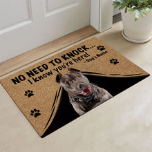 Load image into Gallery viewer, KafePross Pitbull Doormat Not Need to Knock, We Know You're Here