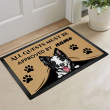 Load image into Gallery viewer, KafePross - Border Collie Peeking Dog Doormat - All Guests Must be Approved