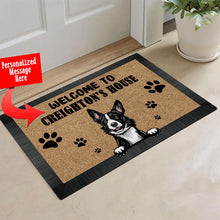 Load image into Gallery viewer, KafePross - Personalized Welcome to My House Home Dog Doormat Border Collie Floor Mat