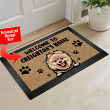 Load image into Gallery viewer, KafePross - Personalized Welcome to My House Home Dog Doormat Pomeranian Floor Mat