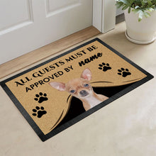 Load image into Gallery viewer, Custom Dog's Name Doormat-All Guests Must be Approved By Chihuahua Outdoor Doormat