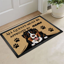 Load image into Gallery viewer, KafePross - Bernese Mountain Peeking Dog Doormat - All Guests Must be Approved