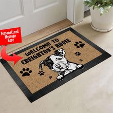 Load image into Gallery viewer, KafePross - Personalized Welcome to My House Home Dog Doormat Pit Bull Floor Mat