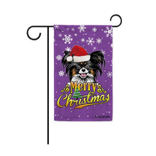Load image into Gallery viewer, KafePross-Merry Christmas Dog Papillion Garden House Flag