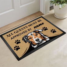 Load image into Gallery viewer, KafePross - Australian Shepherd Peeking Dog Doormat - All Guests Must be Approved