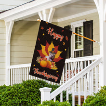 Load image into Gallery viewer, KafePross - Happy Thanksgiving Day PitBull Puppy Pumpkin Maple Leaf Fall Give Thanks Dog Garden House Flag