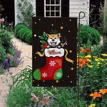 Load image into Gallery viewer, KafePross-Merry Christmas Cute Dog Akita in Christmas Sock Garden House Flag