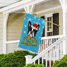Load image into Gallery viewer, KafePross-Merry Christmas Dog Boston Terrier Garden House Flag