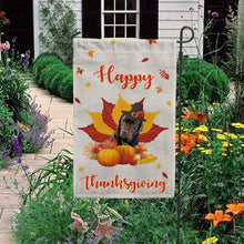 Load image into Gallery viewer, KafePross - Happy Thanksgiving Day Labrador Pumpkin Maple Leaf Fall Give Thanks Dog Garden House Flag