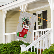 Load image into Gallery viewer, KafePross-Merry Christmas Cute Dog Bull Mastiff in Christmas Sock Garden House Flag