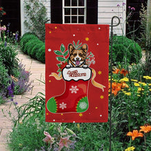 Load image into Gallery viewer, KafePross-Merry Christmas Cute Dog Pembroke Welsh Corgi in Christmas Sock Garden House Flag