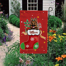 Load image into Gallery viewer, KafePross-Merry Christmas Cute Dog German Shepherd in Christmas Sock Garden House Flag