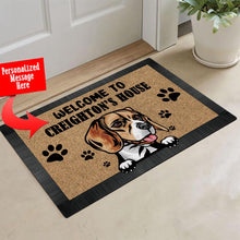Load image into Gallery viewer, KafePross - Personalized Welcome to My House Home Dog Doormat Beagle Floor Mat