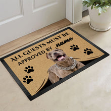 Load image into Gallery viewer, Custom Dog's Name Doormat-All Guests Must be Approved By PitBull Outdoor Doormat