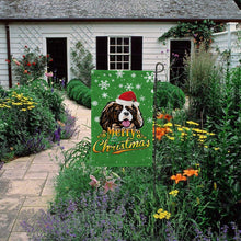 Load image into Gallery viewer, KafePross-Merry Christmas Dog Cavalier King Charles Spaniel Garden House Flag