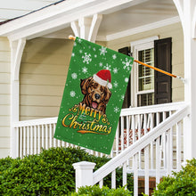 Load image into Gallery viewer, KafePross-Merry Christmas Dog Golden Retriever Garden House Flag