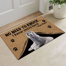 Load image into Gallery viewer, KafePross - Afghan Hound Dog Doormat - Not Need to Knock, I Know You're Here