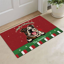 Load image into Gallery viewer, KafePross Personalized Christmas Decoration Doormat with Cute Dog Australian Shepherd