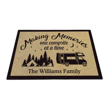 Load image into Gallery viewer, KafePross Personalized Making Memories Camper Doormat