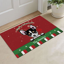 Load image into Gallery viewer, KafePross Personalized Christmas Decoration Doormat with Cute Dog Australian Shepherd
