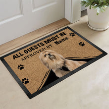 Load image into Gallery viewer, KafePross Lhasa Apso Dog Doormat All Guest Must be Approved Rubber Floor Mat