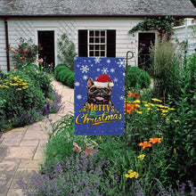 Load image into Gallery viewer, KafePross-Merry Christmas Dog French Bulldog Garden House Flag