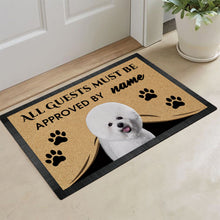 Load image into Gallery viewer, Custom Dog's Name Doormat-All Guests Must be Approved By Bichon Frise Outdoor Doormat