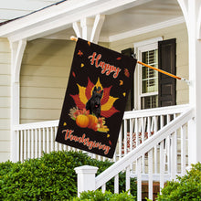 Load image into Gallery viewer, KafePross - Happy Thanksgiving Day Wheaton Terrier Pumpkin Maple Leaf Fall Give Thanks Dog Garden House Flag