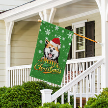 Load image into Gallery viewer, Merry Christmas Dog Akita Garden House Flag