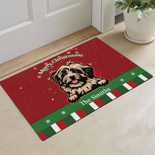 Load image into Gallery viewer, KafePross Personalized Christmas Decoration Doormat with Cute Dog Havanese