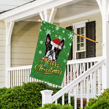 Load image into Gallery viewer, KafePross-Merry Christmas Dog Boston Terrier Garden House Flag