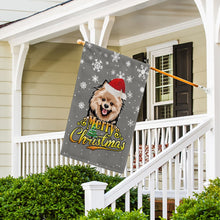 Load image into Gallery viewer, KafePross-Merry Christmas Dog Pomeranian Garden House Flag