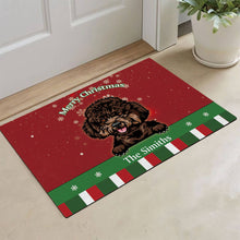 Load image into Gallery viewer, KafePross Personalized Christmas Decoration Doormat with Cute Dog Poodle